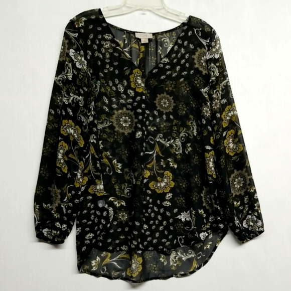 Women's Loft Floral Top Blouse Long Sleeved Size XS - Picture 1 of 13